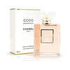 Chanel Coco Mademoiselle perfume bottle and packaging on a white background