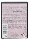 Back of a cosmetic product packaging with text and symbols