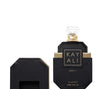 KAYALI Blusher 111 Eau de Parfum bottle in black with gold accents and a clear faceted cap, shown next to its matching black and gold box on a white background.