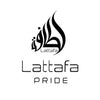 Lattafa logo with 'PRIDE' text on a white background