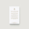 Letterhead with text and logo on a light gray background