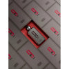 Product packaging with a red interior and visible brand logo on gray boxes.