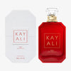 Red and white KAY ALI perfume bottle and packaging on a white background