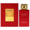 Swiss Arabian Shaghaf Oud Ahmar Eau de Parfum shown with its red box and matching red bottle, both featuring a gold label and a gold cap with an XX design.