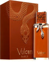 Vulcan Sable perfume bottle and packaging with snake design on a white background